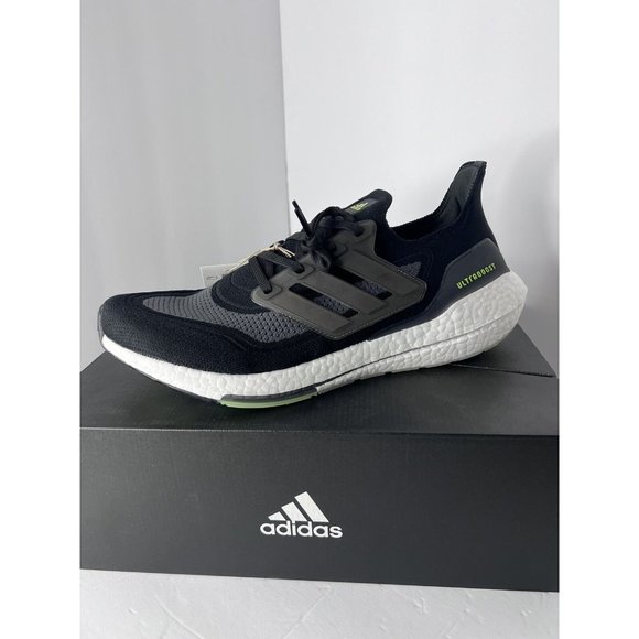 ADIDAS ULTRABOOST 21‎ FY0374 BLACK/YELLOW MEN'S CASUAL RUNNING SHOES SIZE 12.5